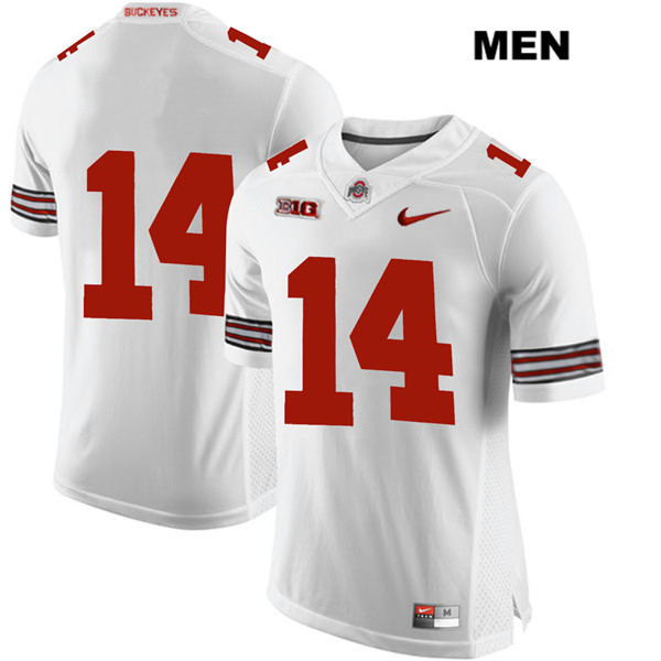 Ohio State Buckeyes Men's K.J. Hill #14 White Authentic Nike No Name College NCAA Stitched Football Jersey GN19U85JB